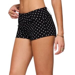 NWT Edikted Black White Polka Dot Short Shorts Stretch Low Rise M